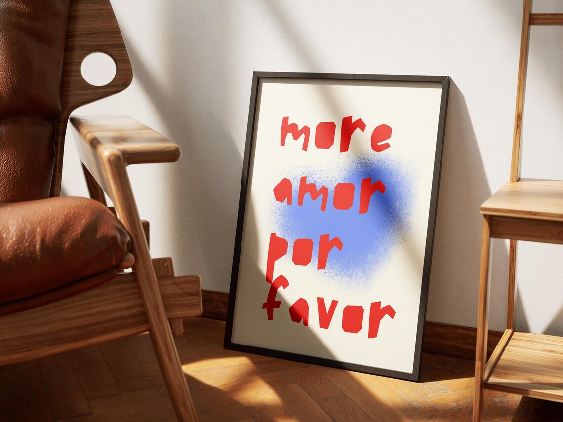 More Amor Por Favor Love Poster, Trendy Living Room - Image 3