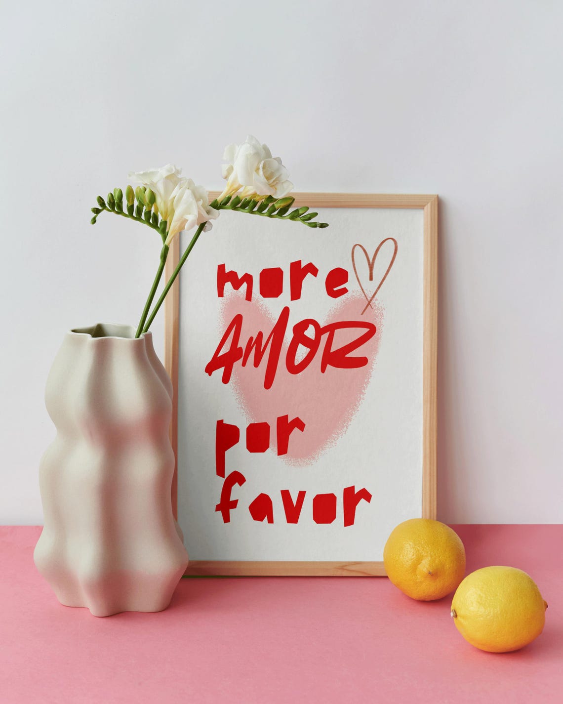 More Amor Por Favor Love Poster Trendy Living Room Decor Playing Card Quote Art Aesthetic Cute Gift Wall Art 1 Print - Image 3