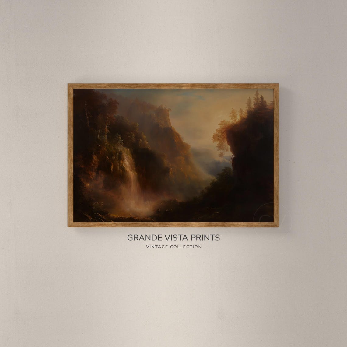 Sunrise Mountain Falls Landscape Painting Wall Art Mountain Waterfall Instant Gv4206 - Image 2