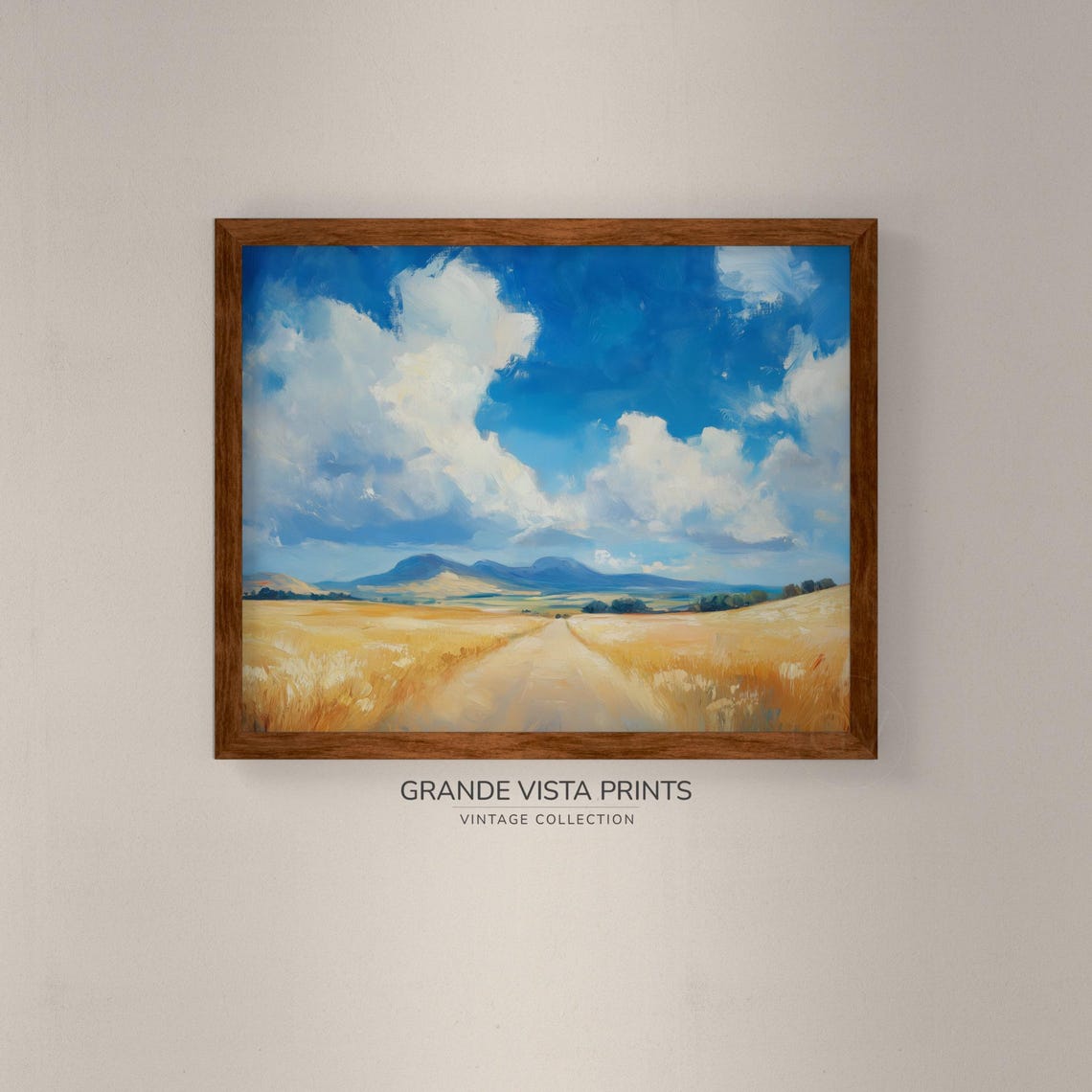 Midsummer Wheatfield Landscape Painting - Image 4