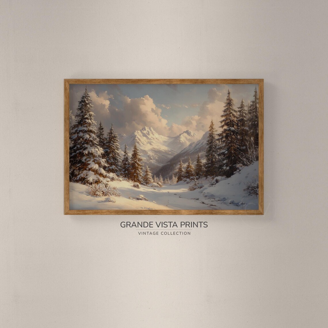 Sunny Winter Mountain Landscape Artwork Winter Mountain Landscape Wall Art Winter Mountain Forest Artwork Gv4762 - Image 2