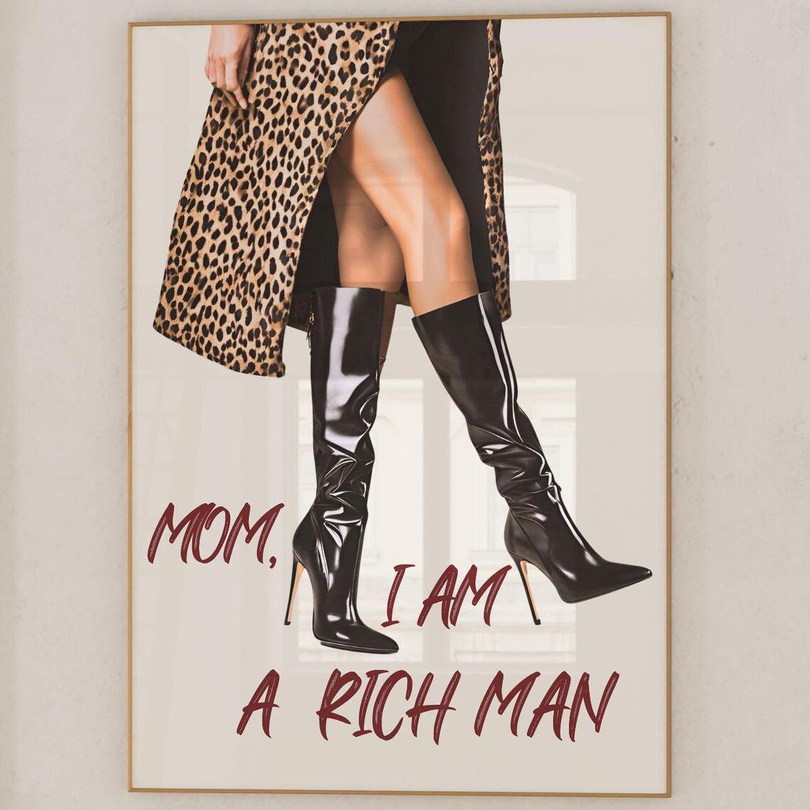Leopard Print Boots Retro It Girl Art Print