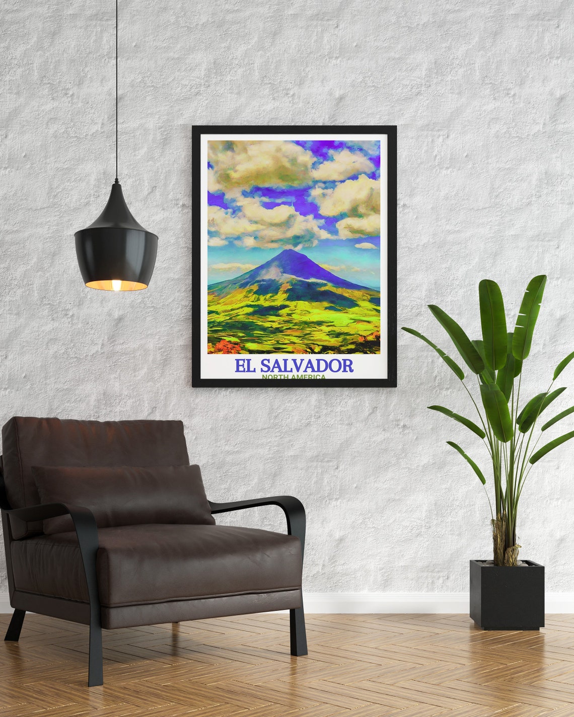 El Salvador Wall Art Santa Ana Volcano Travel Poster Santa Ana Volcano Posters El Salvador Decor El Salvador Travel Prints - Image 3
