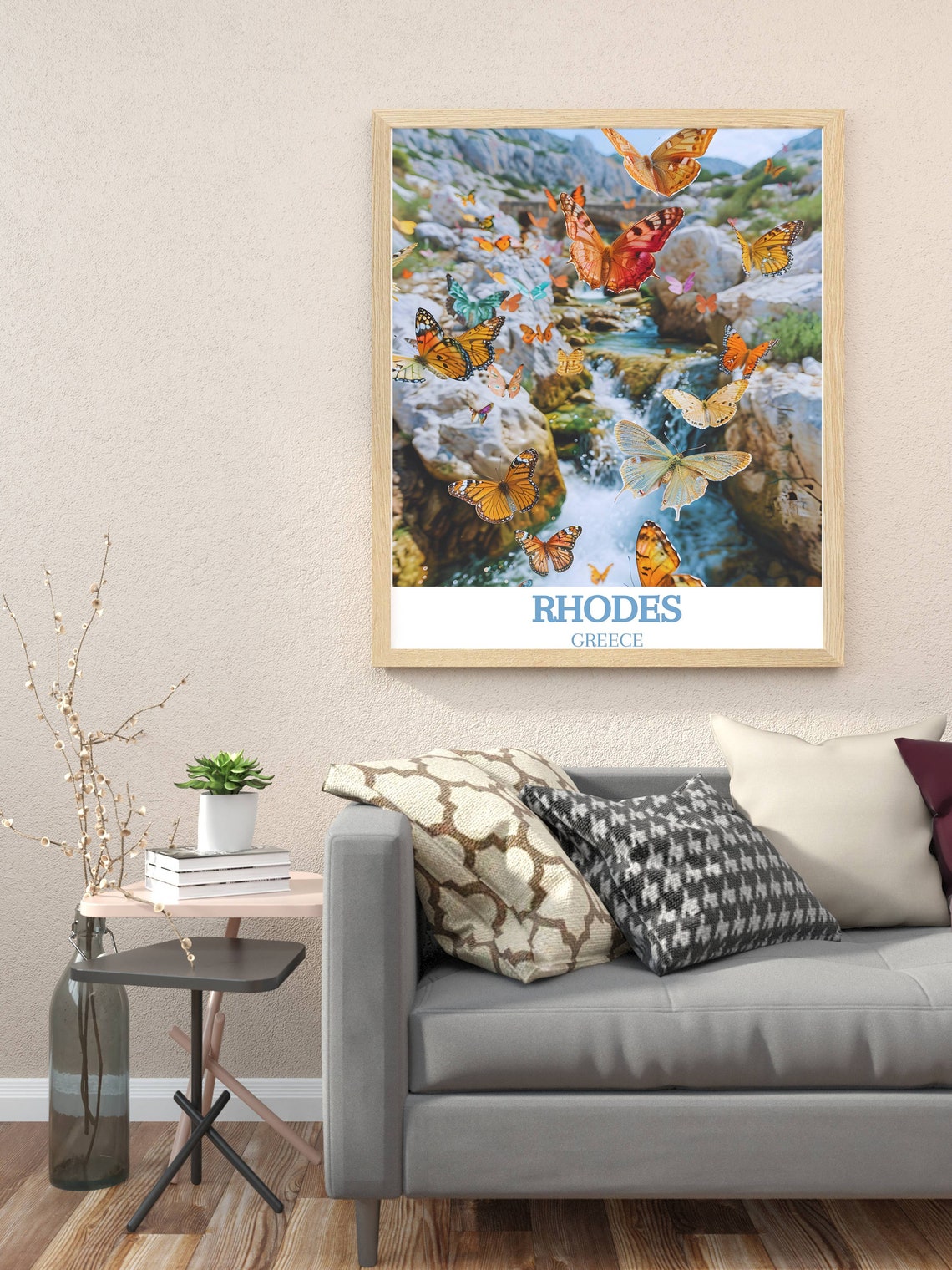 Rhodes Greece Butterflies Valley Rocky Stream Island Magic Poster - Image 2