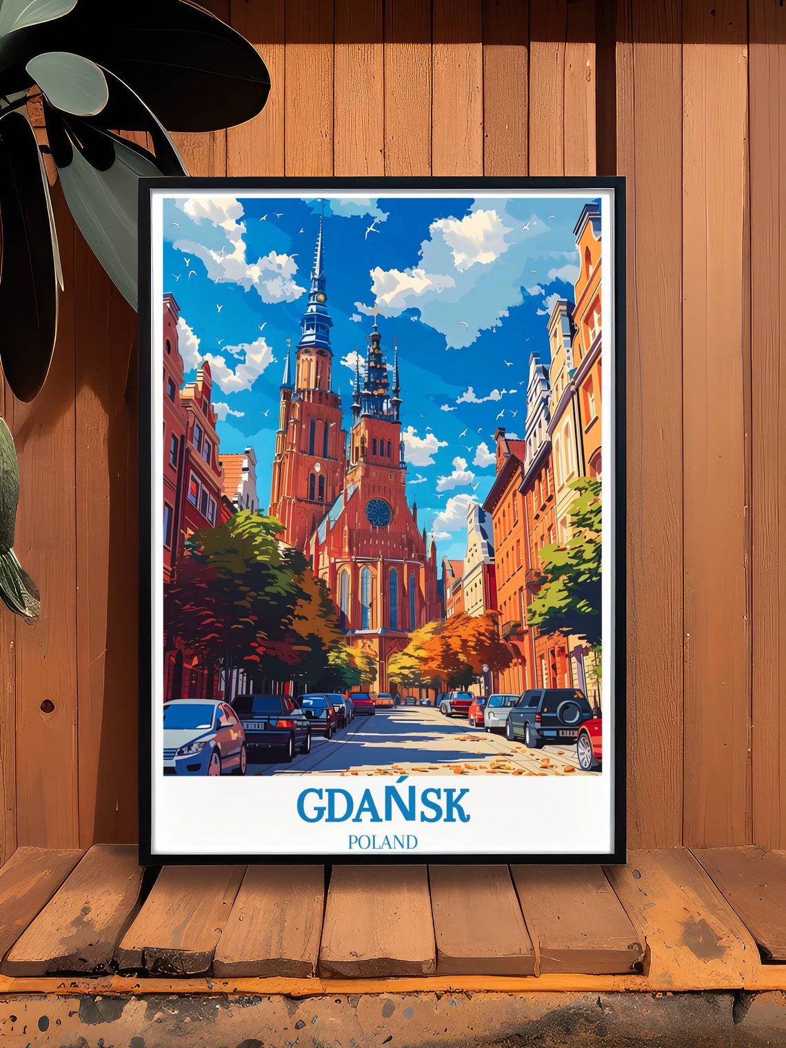 Gdansk Poland Brick Gothic Church Street Red Facades City Poster - Image 3