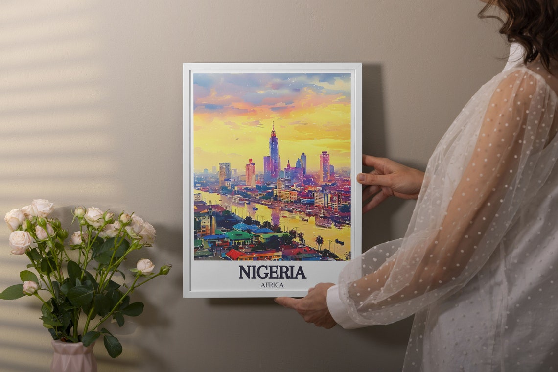 Nigeria Africa Lagos Golden Sunset Lagoon Waterfront Glow Poster - Image 3