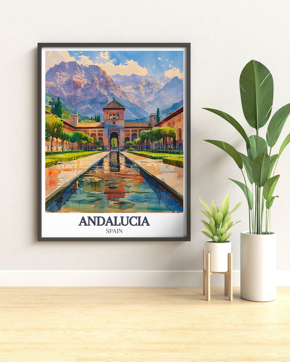 Andalucia Spain Alhambra Palace Courtyard Reflection Poster Art - Image 3