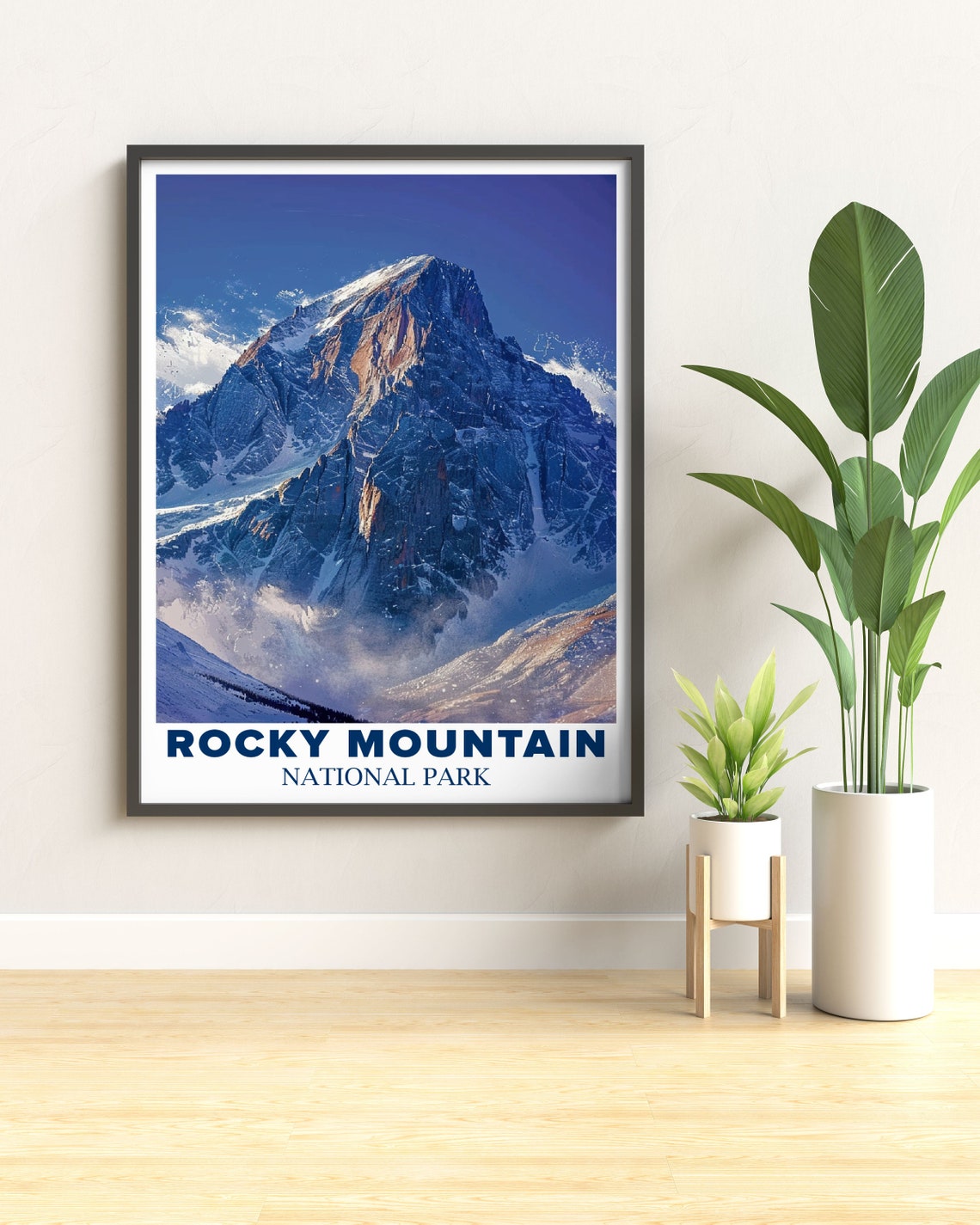 Rocky Mountain National Park Dramatic Snow Peak Travel Art Poster - Image 2
