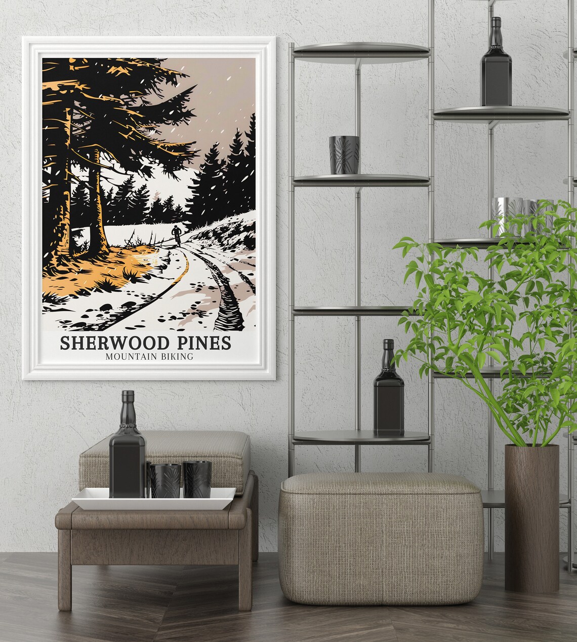 Sherwood Pines Mountain Biking Snowy Trail Rider Adventure Poster - Image 2