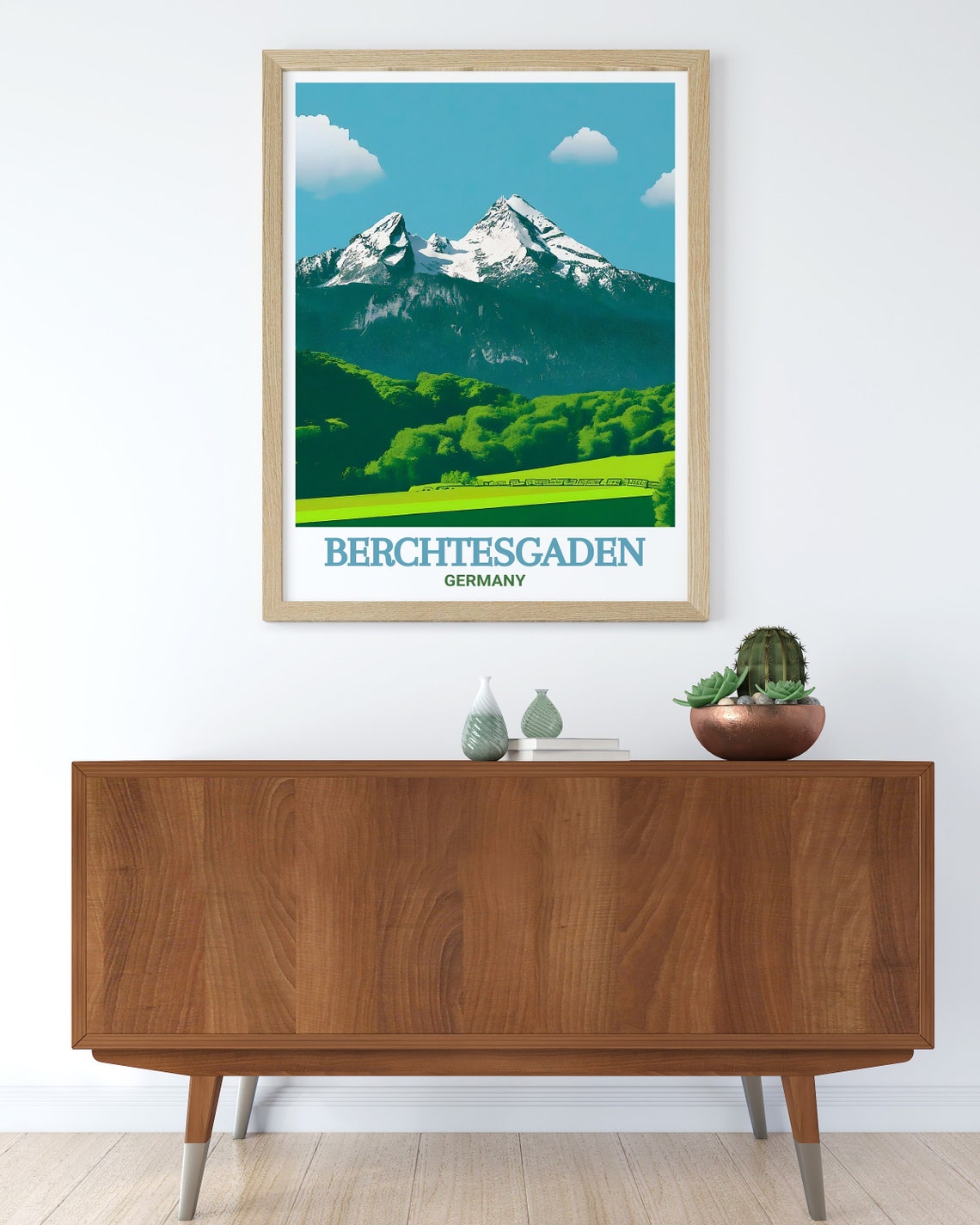 Watzmann Snowy Peaks Over Berchtesgaden Valley Alpine Poster - Image 2