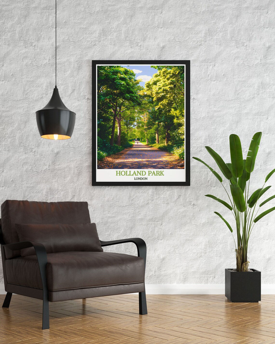 Holland Park Sun Dappled Woodland Avenue London Travel Poster - Image 3