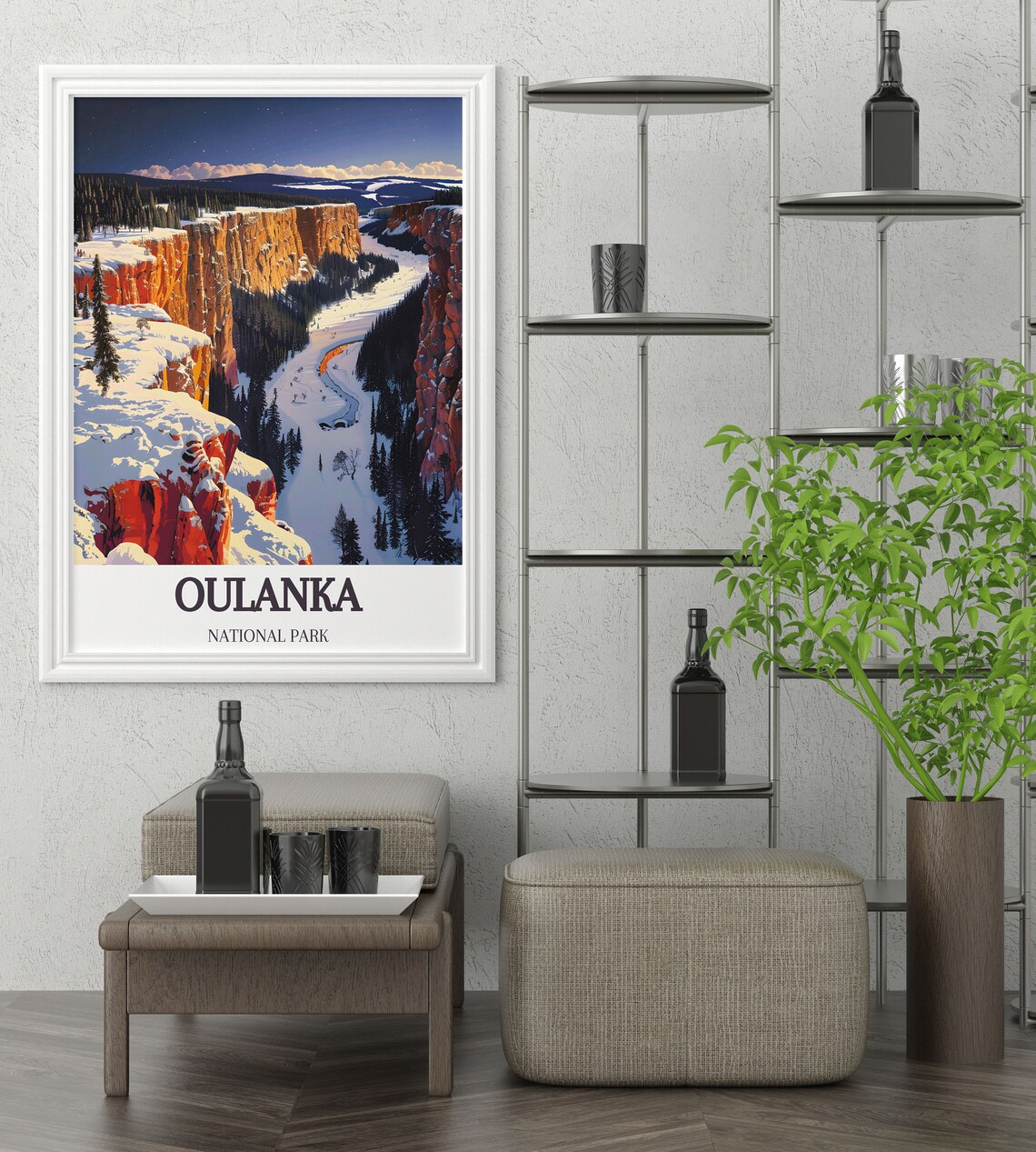Oulanka National Park Finland Snowy Winter Canyon Dusk Poster - Image 3