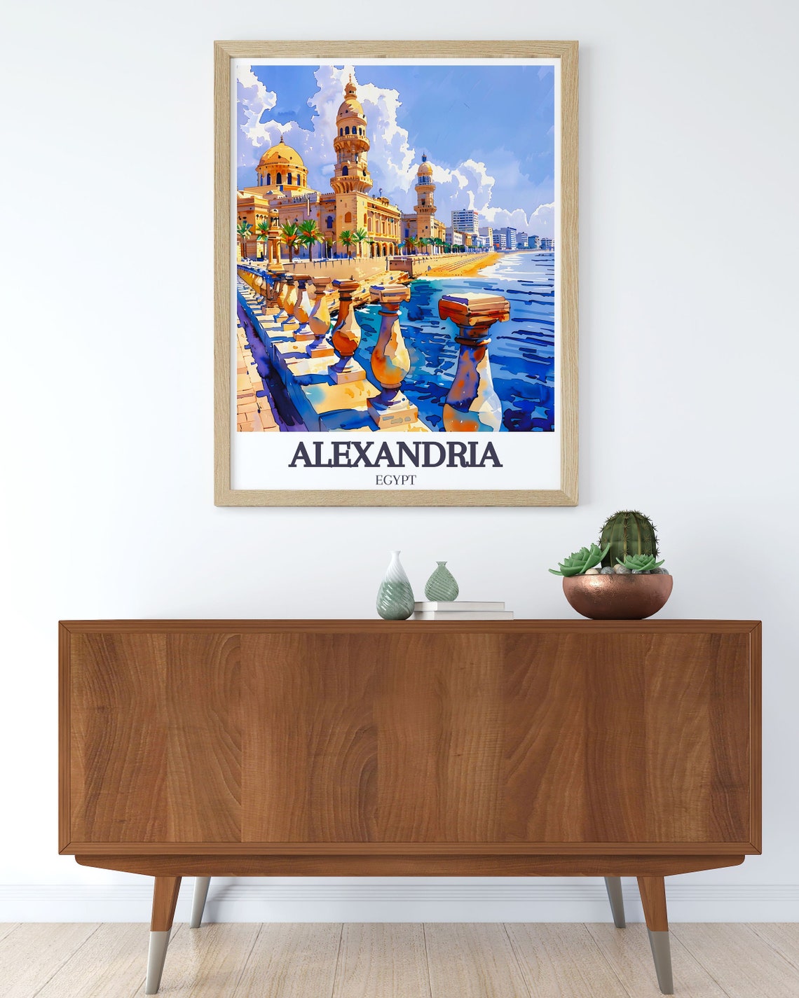 Alexandria Egypt Stanley Beach Corniche Seafront Travel Poster - Image 3