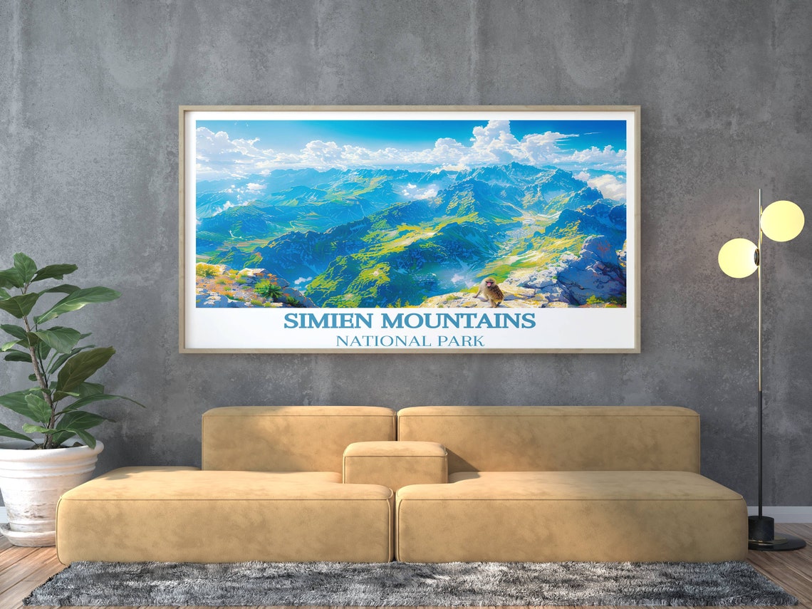 Simien Mountains National Park Peaks Monkey Ethiopia View Poster - Image 3