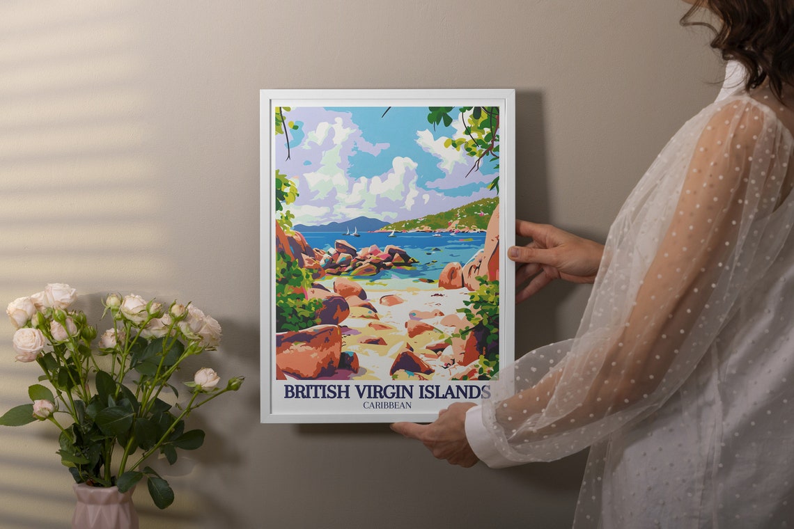 British Virgin Islands The Baths Poster Virgin Gorda Beach Art - Image 2
