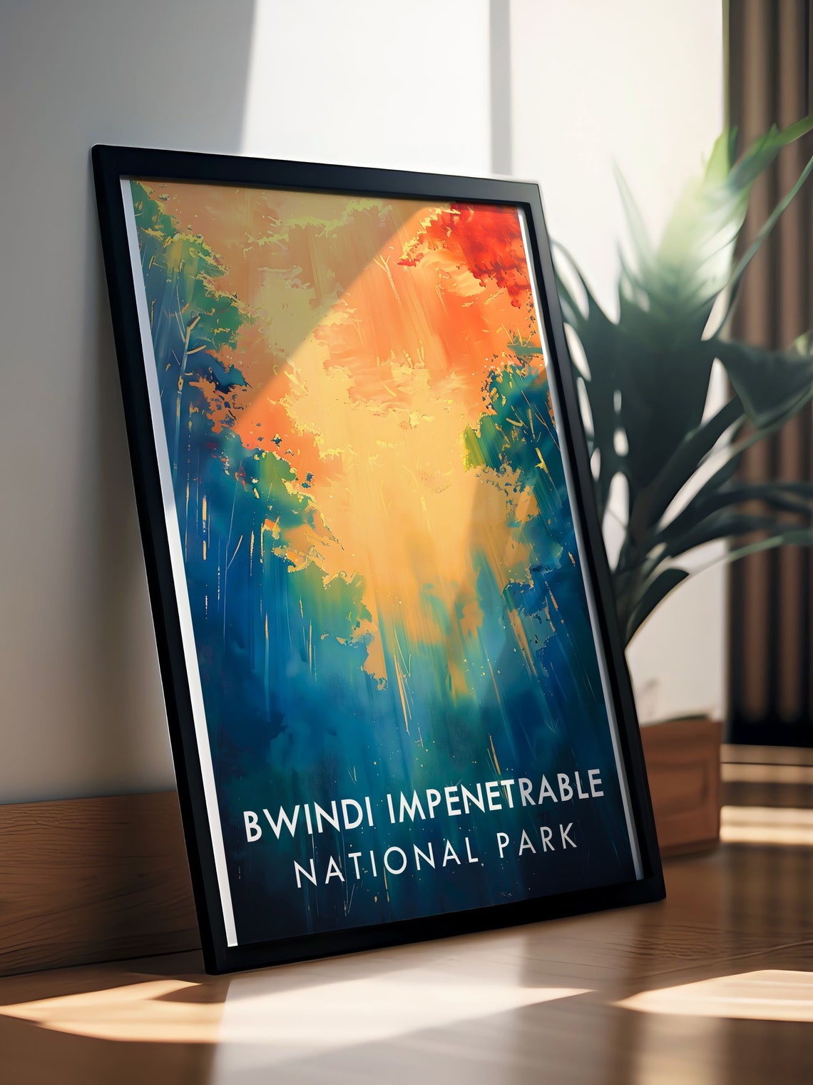 Bwindi Uganda Sunlit Rainforest Canopy Abstract Nature Poster - Image 3