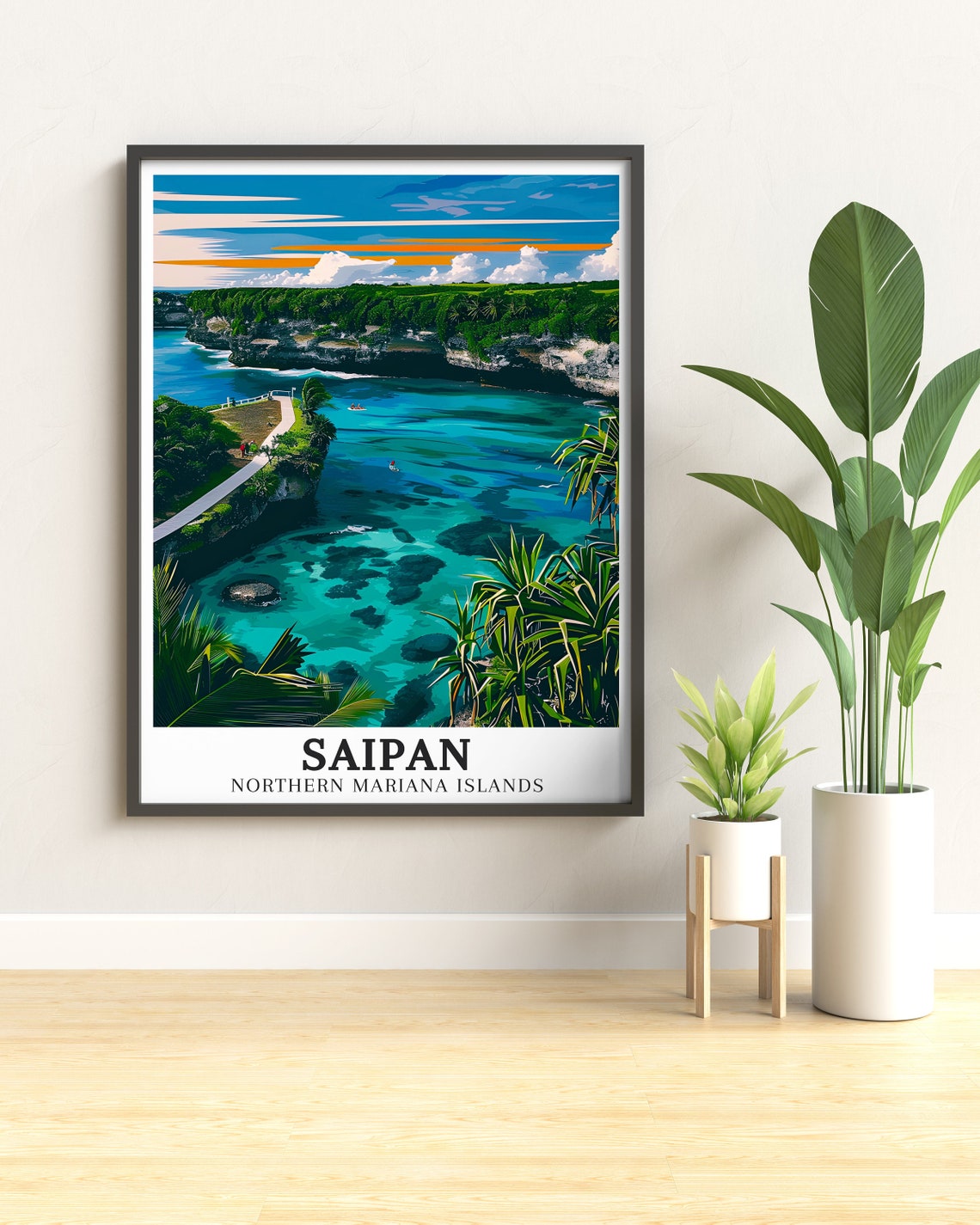 Saipan Banzai Cliff Turquoise Bay Northern Mariana Islands Poster - Image 3