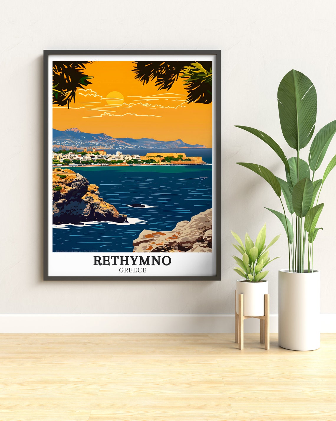 Rethymno Fortezza Citadel Golden Sunset Over Crete Greece Poster - Image 3