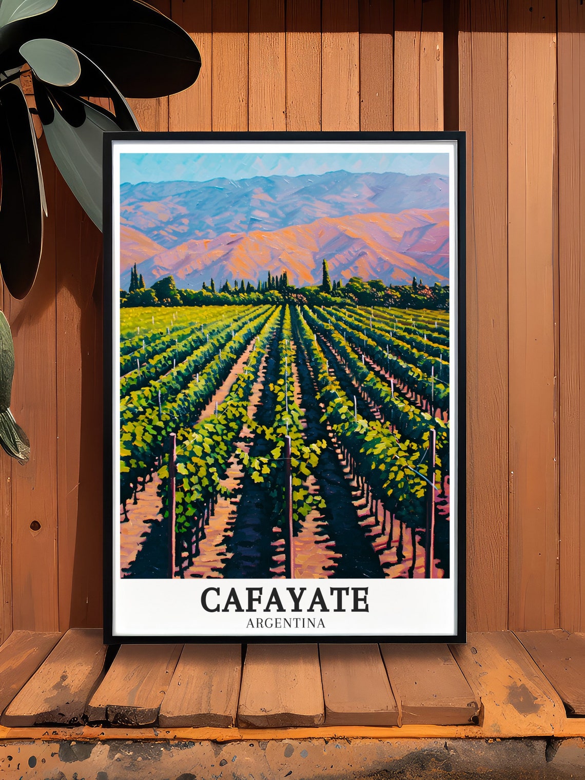 Cafayate Vineyard Rows Beneath Painted Mountain Peaks Poster - Image 3