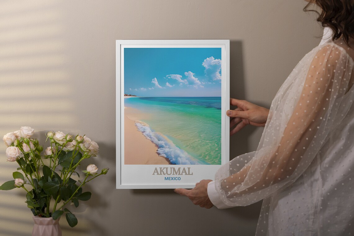 Akumal Travel Poster, Coastal Place Art Print - Image 2