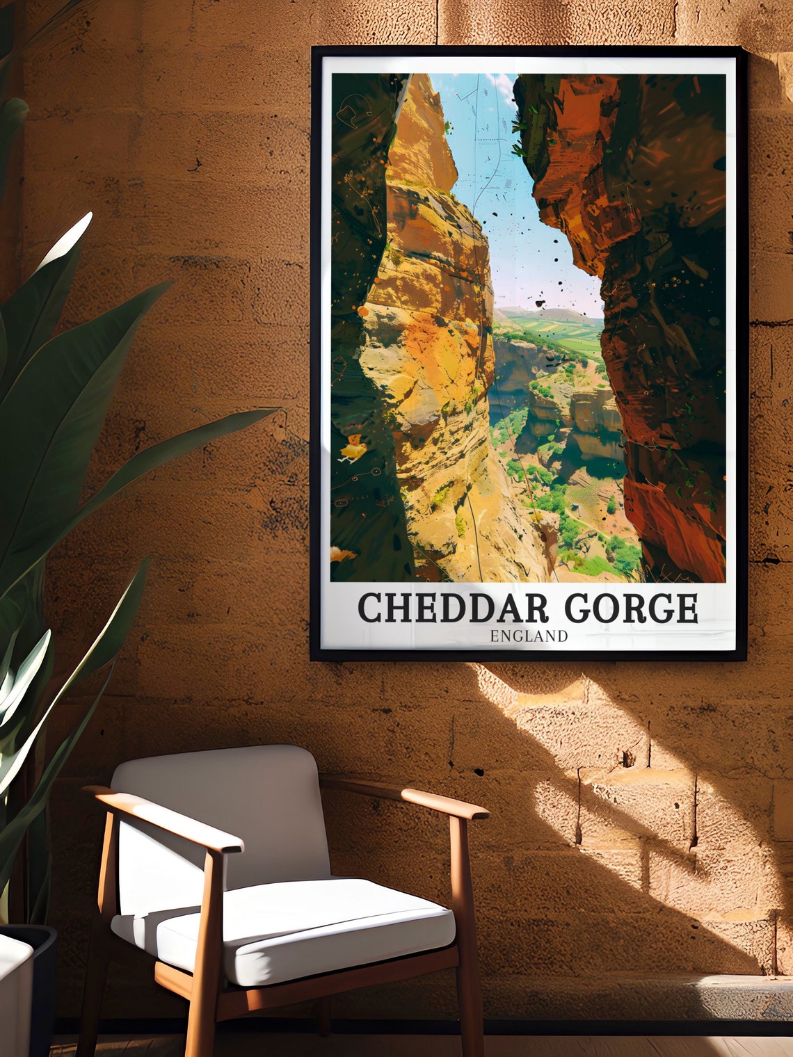 Cheddar Gorge England Limestone Cliffs Canyon View Travel Poster - Image 3