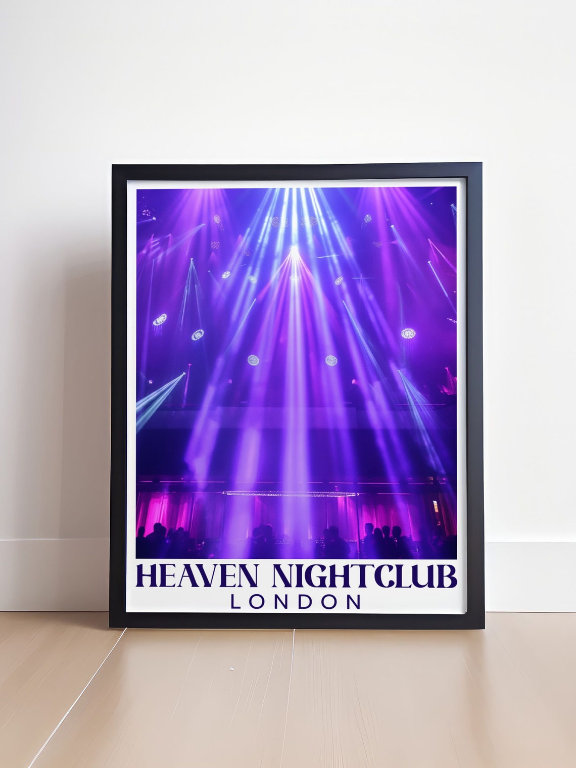 Heaven Nightclub Purple Stage Light Beams Crowd London Club Print - Image 4