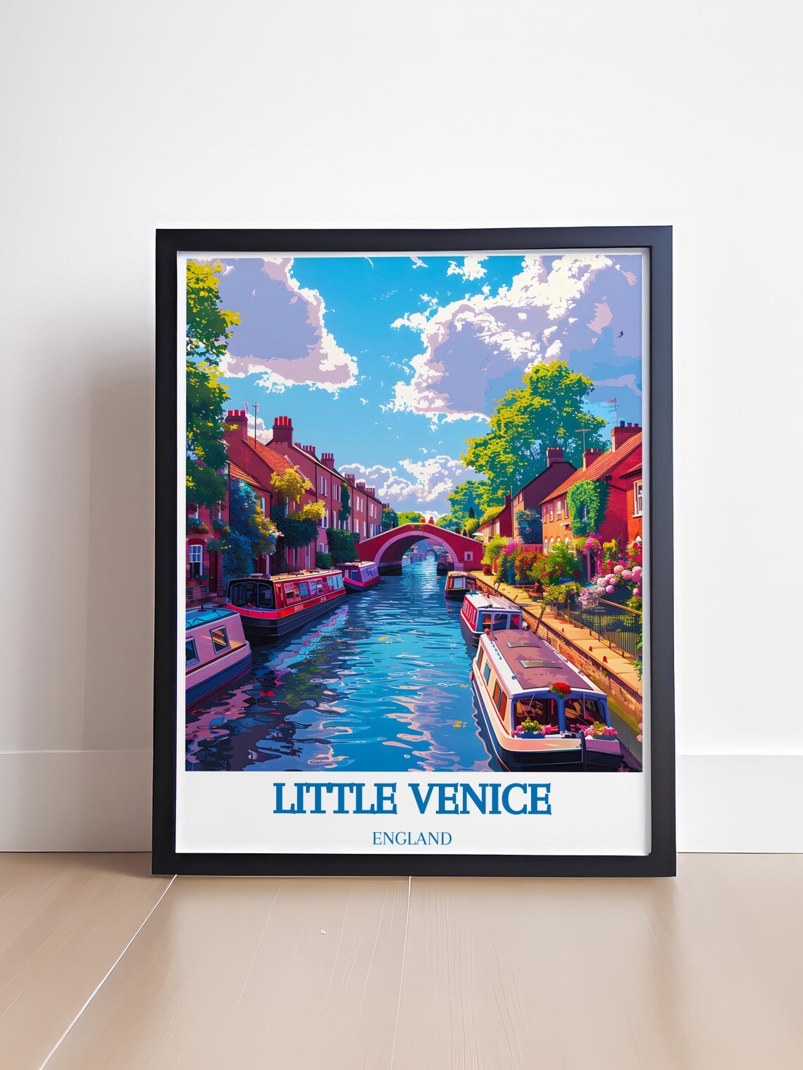 Little Venice London Canal Narrowboats Bright Sunny Travel Poster - Image 4