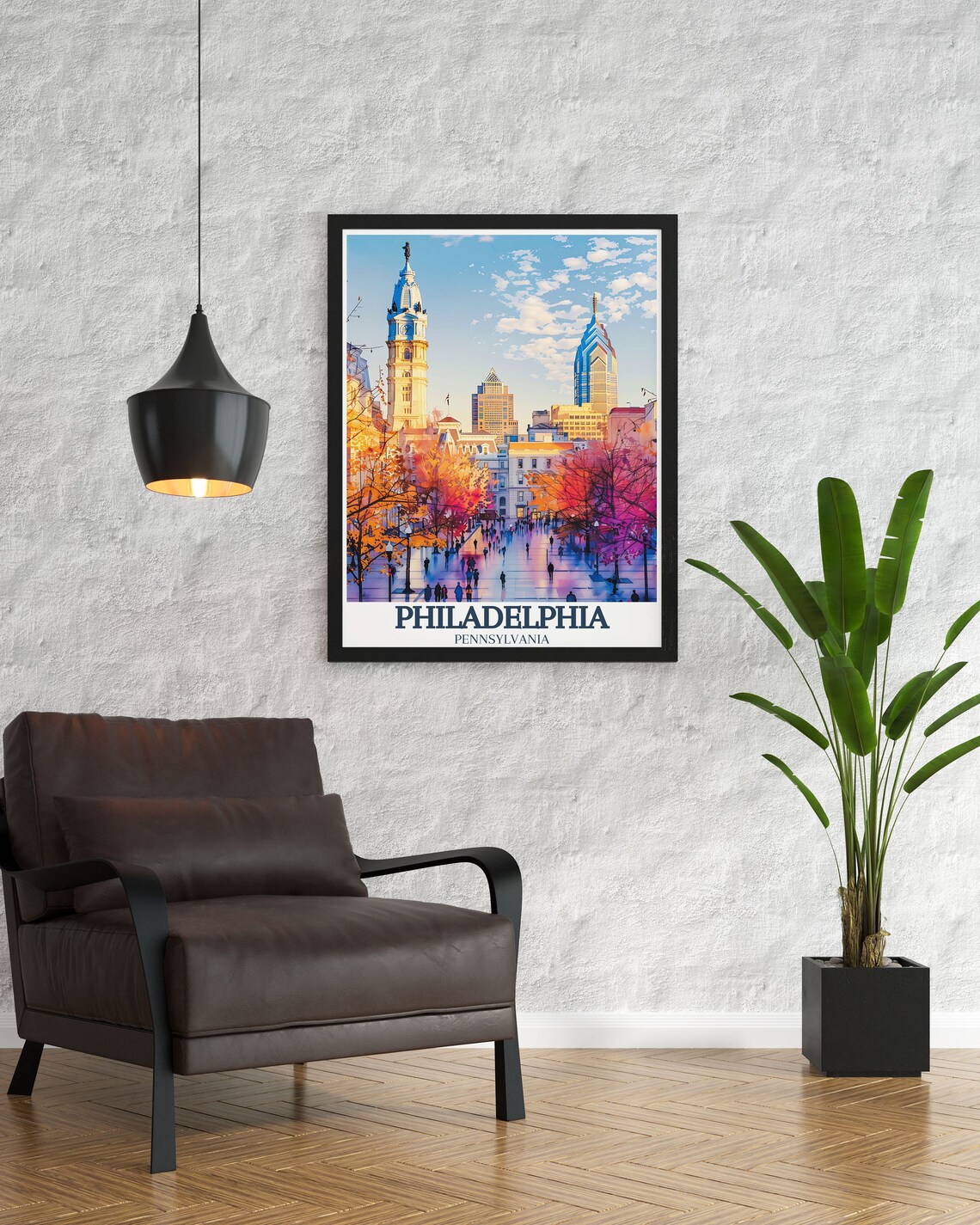 Philadelphia Autumn Day City Hall Skyline Pennsylvania Poster - Image 3
