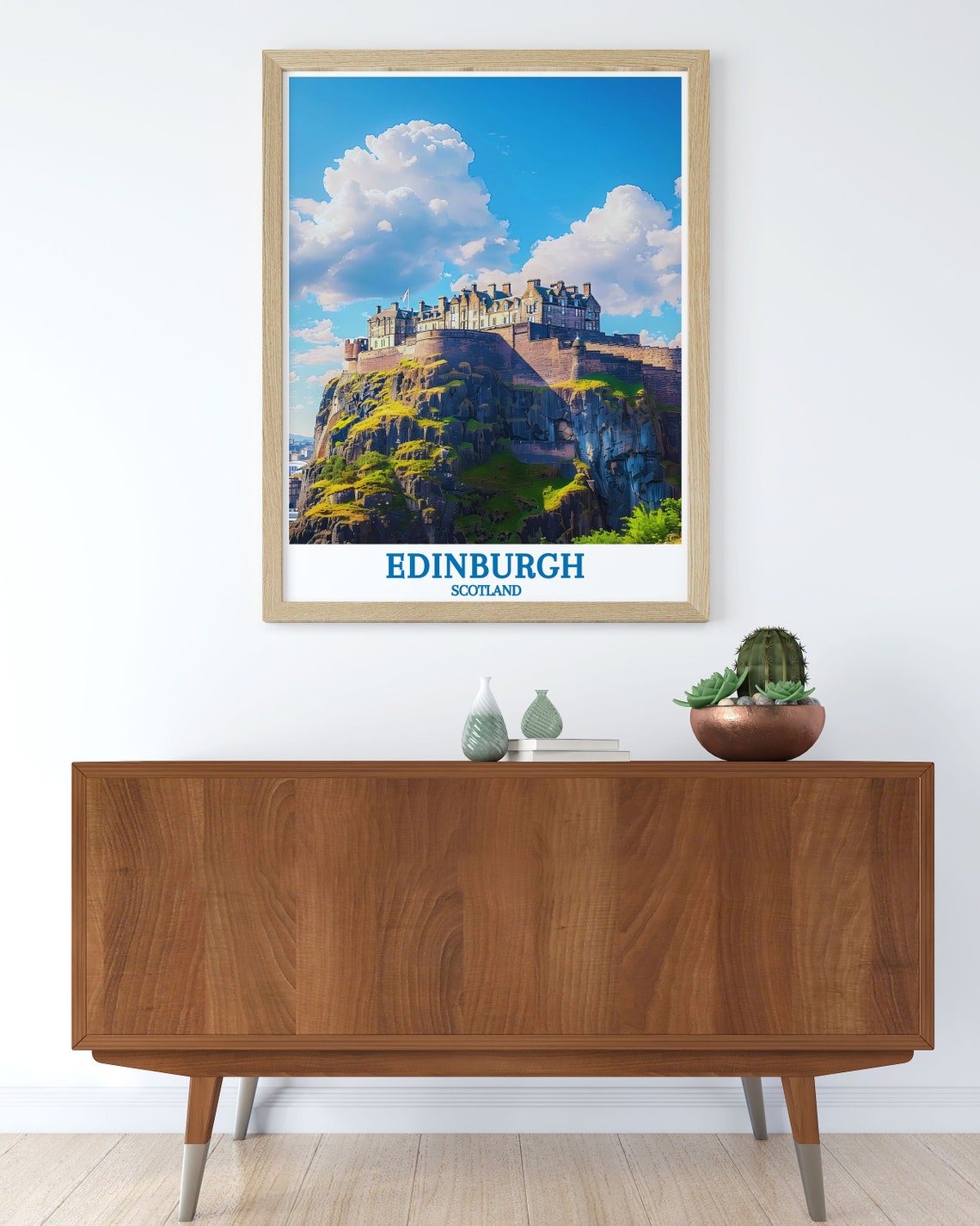 Edinburgh Castle on Castle Rock Historic Fortress Travel Poster - Image 2