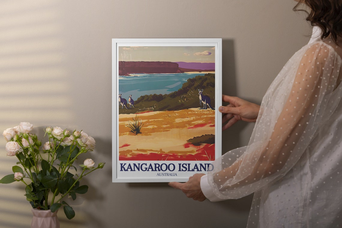 Kangaroo Island Australia Kangaroos Coastal Beach Cliffs Poster - Image 2