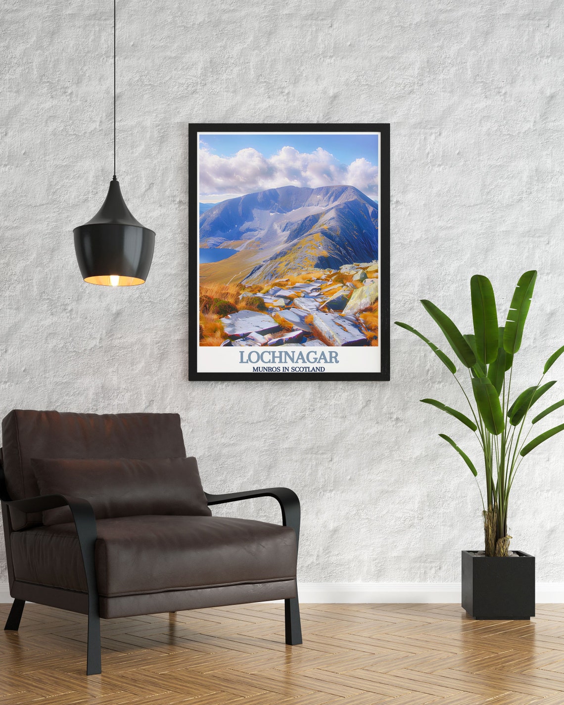 Lochnagar Scotland Munro Summit Rocky Path Golden Light Poster - Image 2