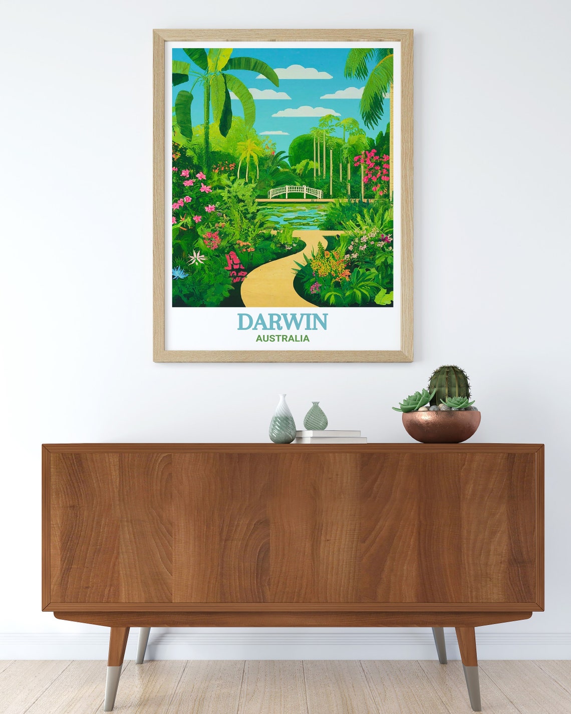 Darwin Australia Botanic Gardens Tropical Path Bridge Poster - Image 2