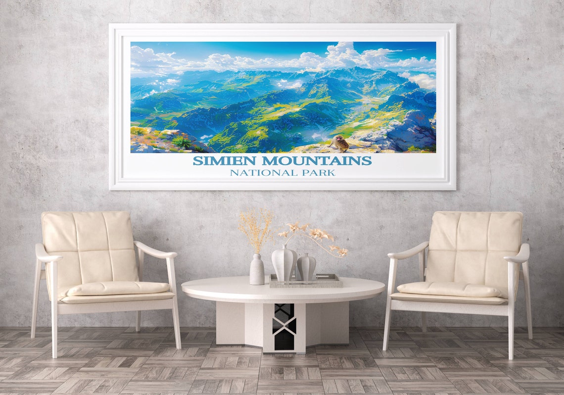 Simien Mountains National Park Peaks Monkey Ethiopia View Poster - Image 2