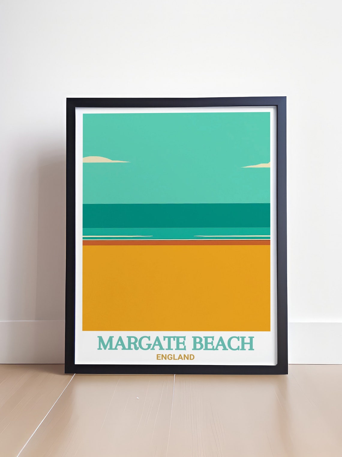 Margate Beach England Minimalist Abstract Golden Sand Sea Poster - Image 4