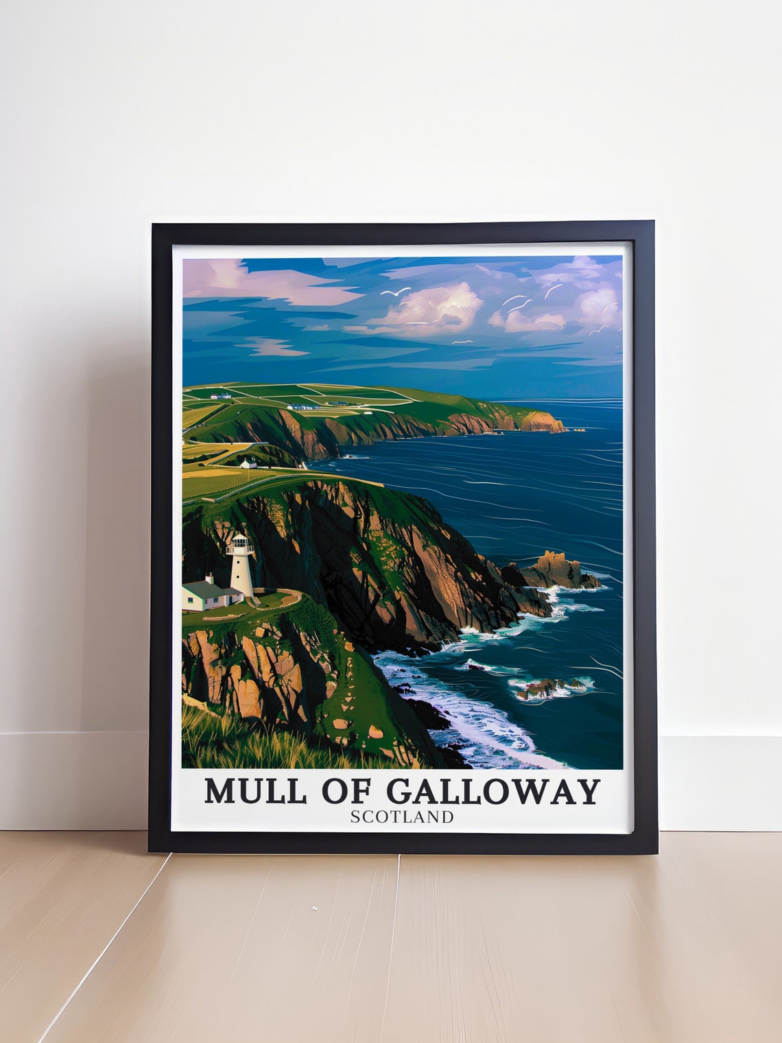 Mull of Galloway Lighthouse Sea Cliffs Scotland Travel Poster - Image 4