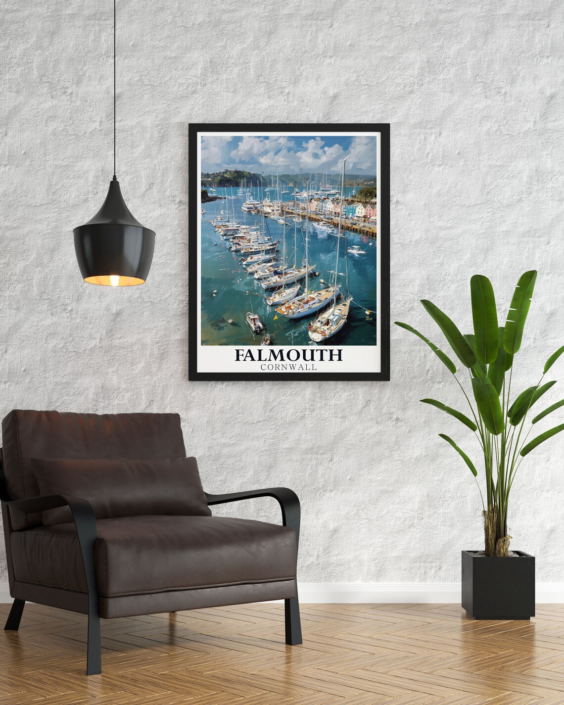 Falmouth Harbour Travel Poster, Wall Decor - Image 2