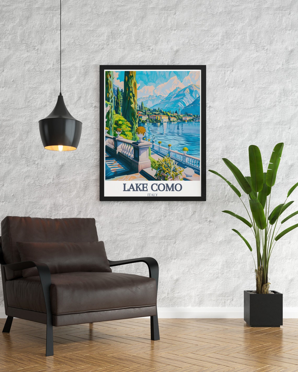 Lake Como Italy Villa Terrace Overlook Cypress Gardens Poster - Image 2