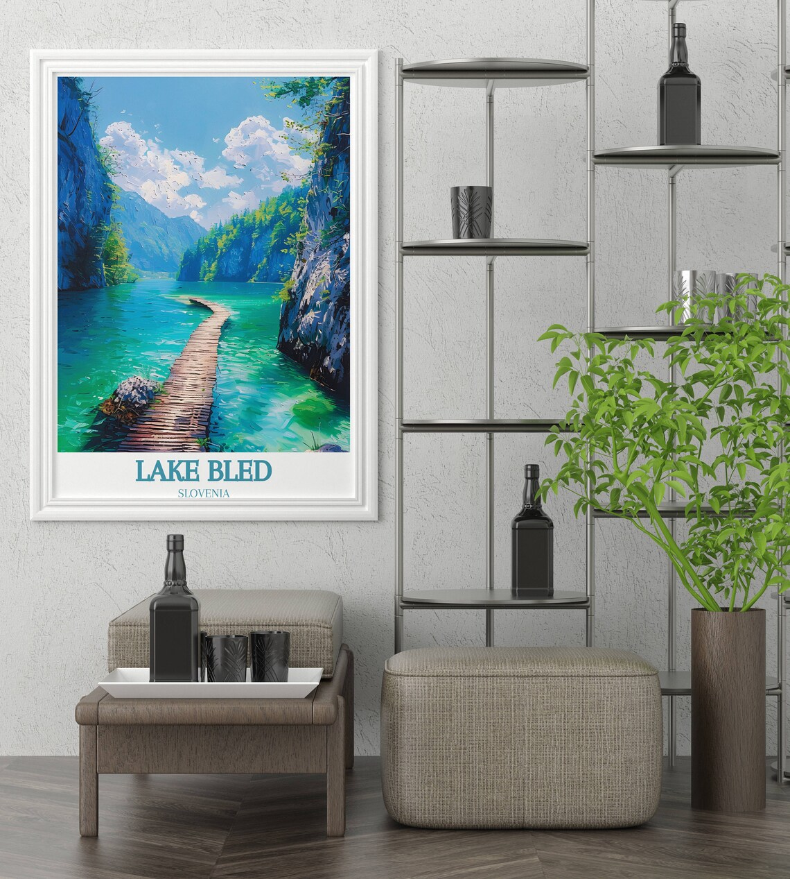Vintgar Gorge Wooden Boardwalk Over Turquoise River Slovenia Poster - Image 3