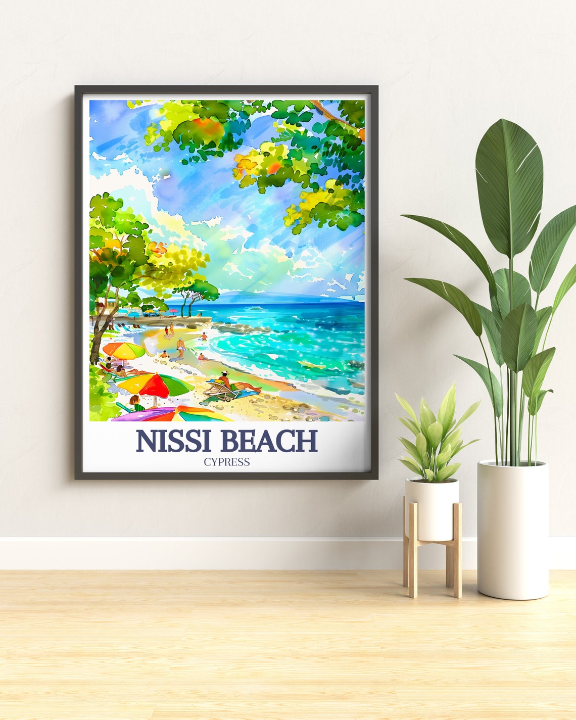 Nissi Beach Travel Print Nissi Beach Ayia Napa Travel Art Nissi Beach Ayia Napa Print Nissi Beach Poster Cyprus Print - Image 2