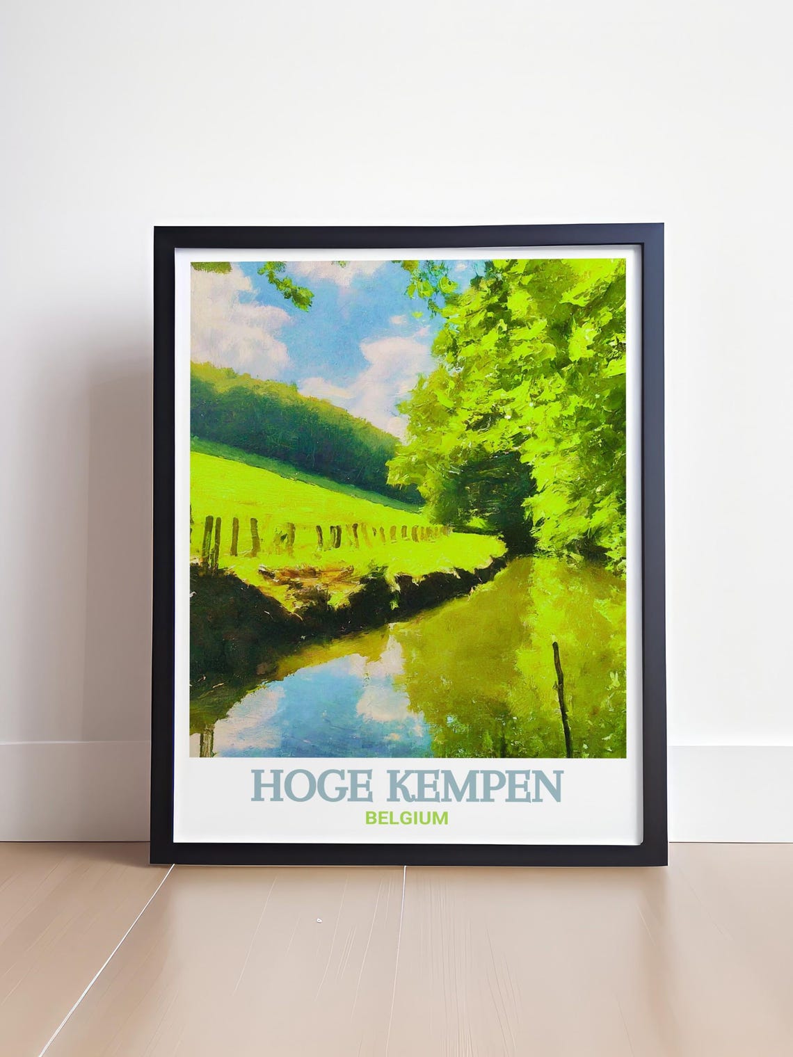 Hoge Kempen Belgium Forest Stream Valley Green Meadow Art Poster - Image 4