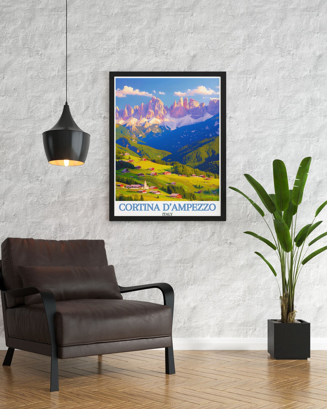 Cortina D'Ampezzo Italy Dolomites Alpine Village Meadow Poster - Image 3