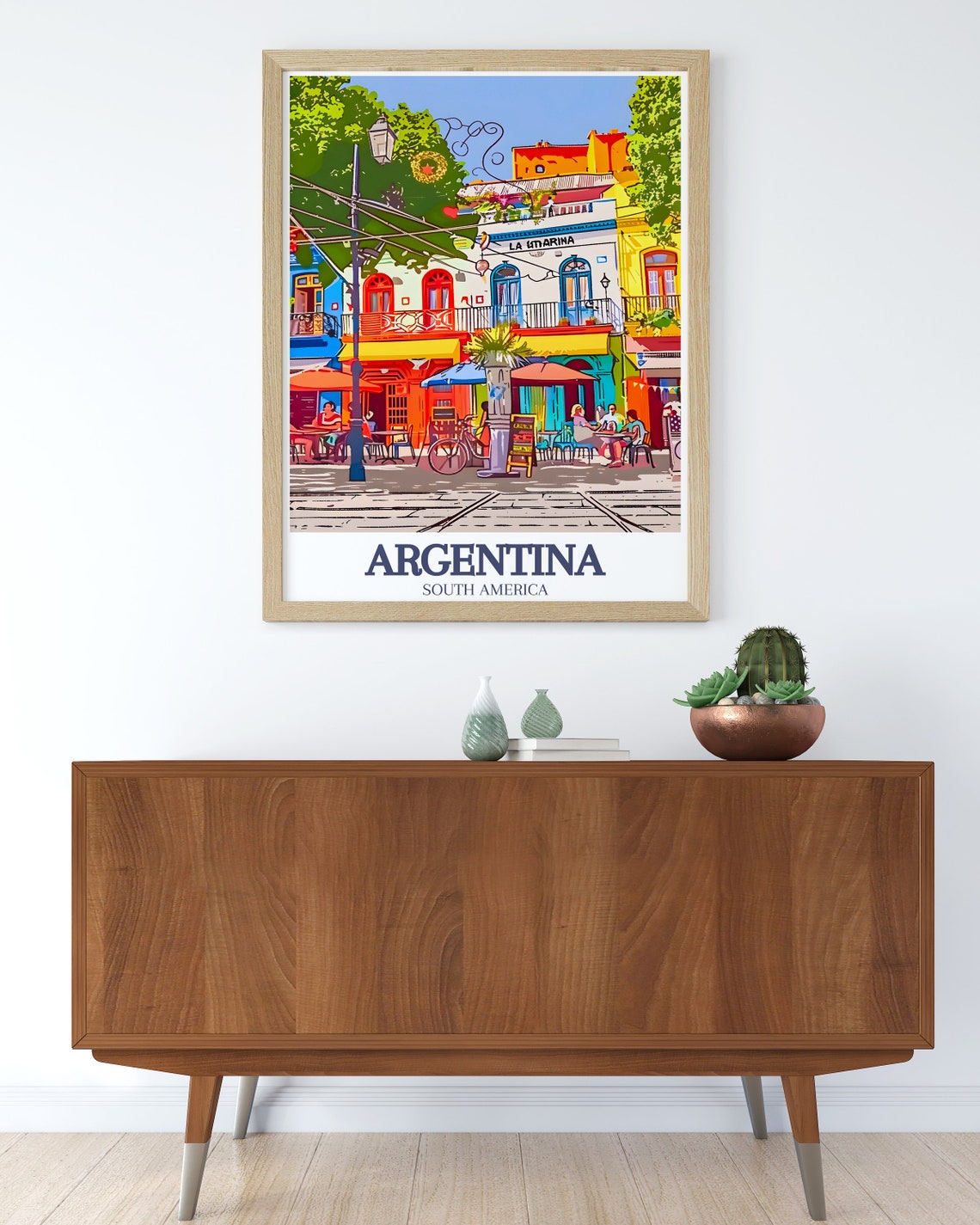 Buenos Aires La Boca Colorful Street Cafes District Poster Art - Image 2
