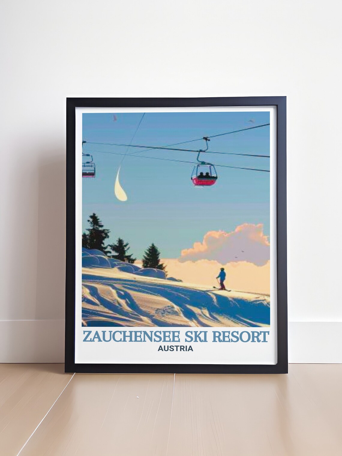 Zauchensee Highliner II Cable Car Travel Poster - Image 4