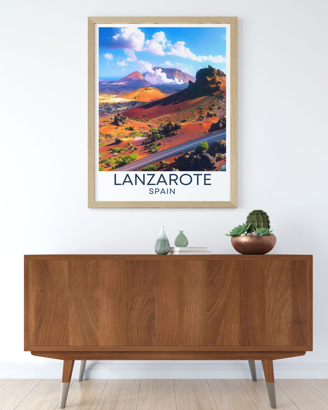 Lanzarote Spain Timanfaya Volcanic Landscape Red Earth Poster - Image 2