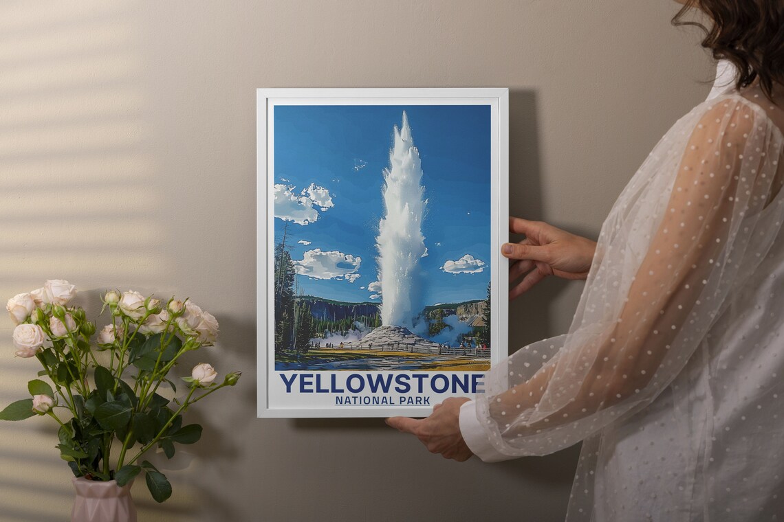 Yellowstone National Park Old Faithful Eruption Day Geyser Poster - Image 2