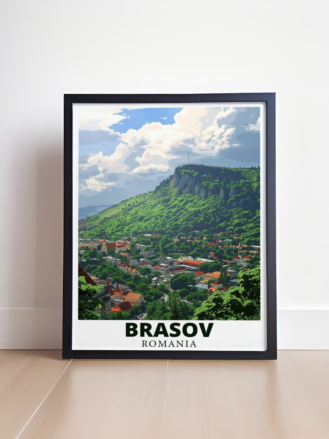 Brasov Romania Tampa Mountain City View Summer Travel Poster - Image 4