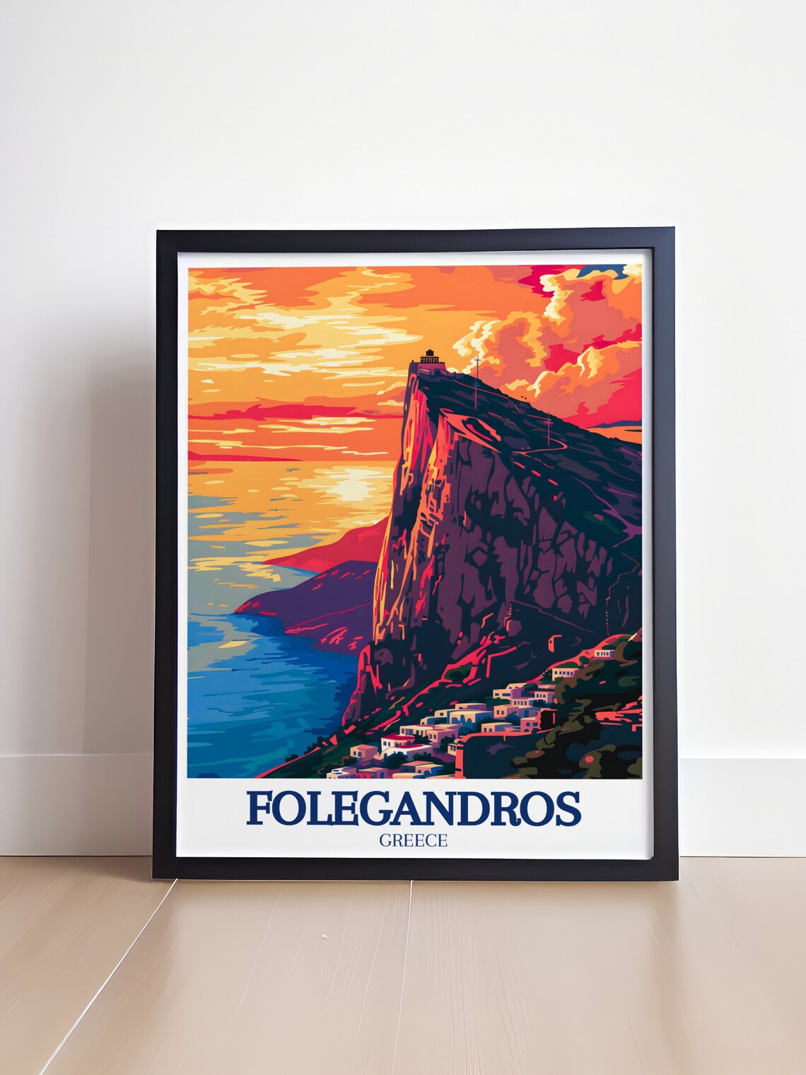 Folegandros Dramatic Sunset Cliff Village Aegean Greece Poster - Image 4