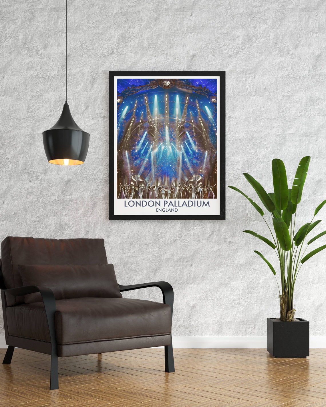 London Palladium Theatre Stage Dancers Spotlight Show Art Poster - Image 2
