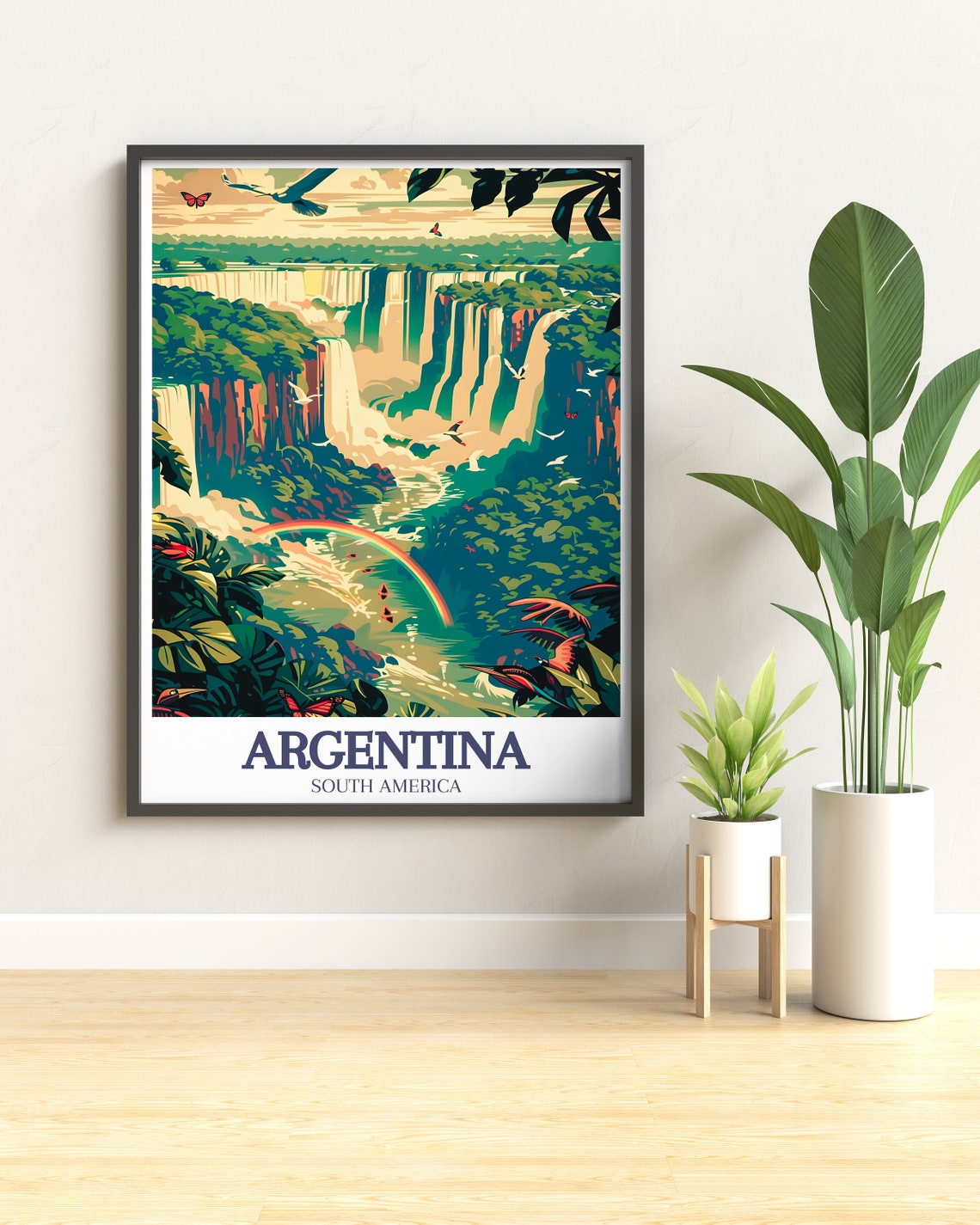 Argentina Iguazu Falls Rainbow Jungle Waterfalls Travel Poster - Image 3