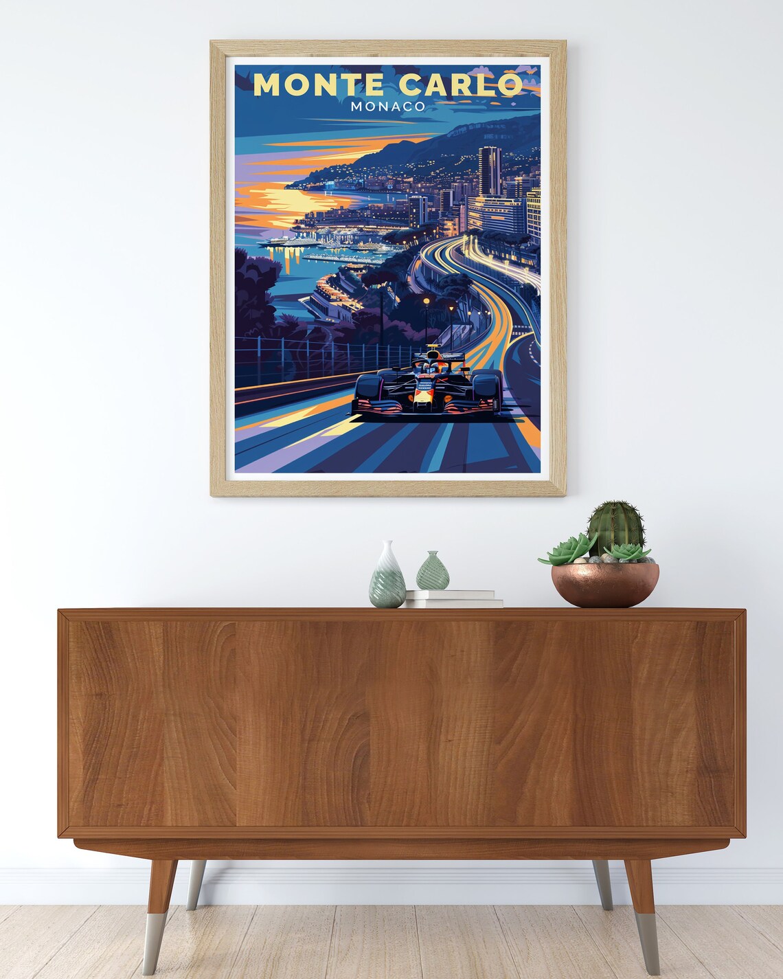 Monte Carlo Travel Poster, Grand Prix Racing Style - Image 3